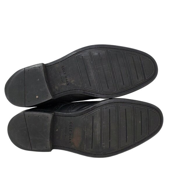 Mens Cole Haan Grand OS Black Leather Oxfords sz 10 M Wingtip Brogue Dress - Picture 6 of 8